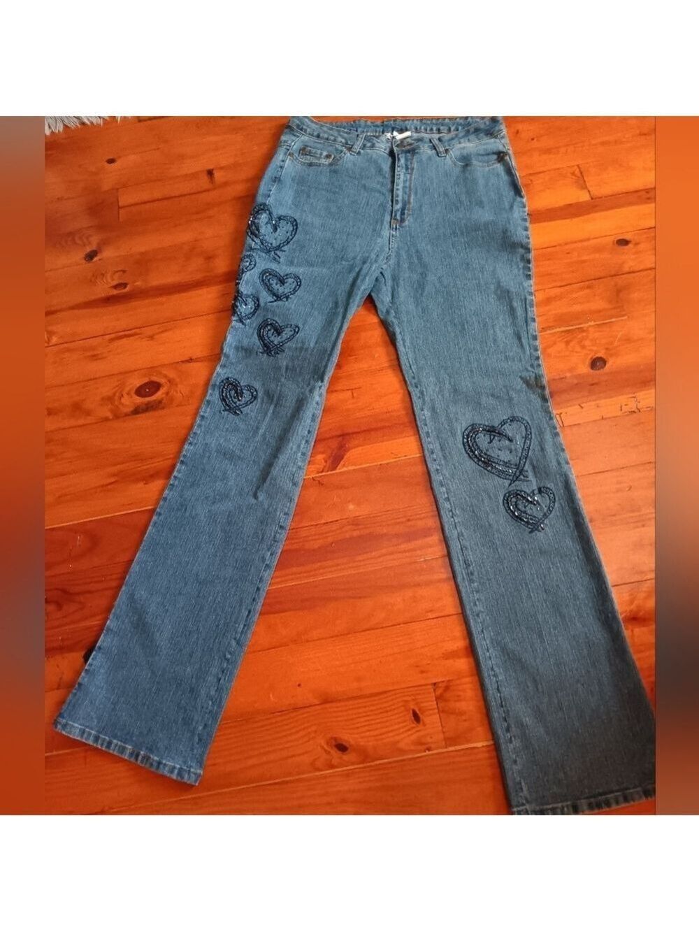 Denim 24/7 Embellished Heart Jeans Size 12 Tall
